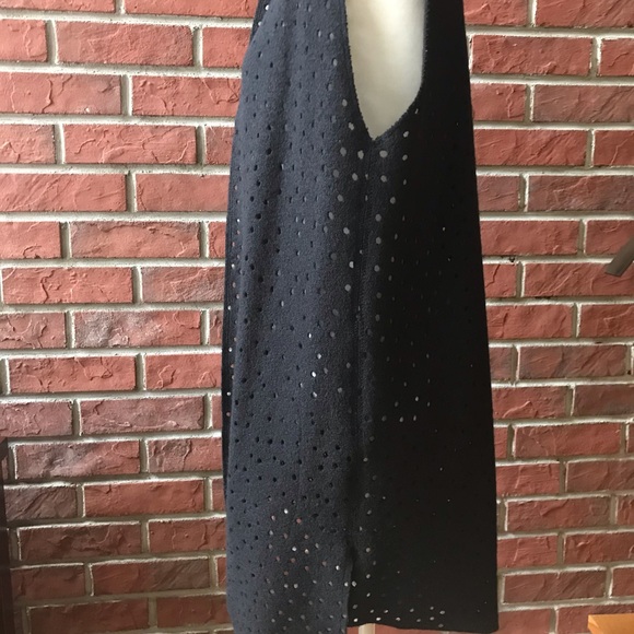 •Unique Wool Long Open Cardigan Wrap Sleeveless Coat Hand Crafted One of a Kind - Picture 11 of 16